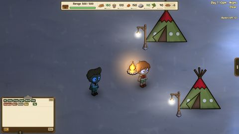 A Tundra night. A scout away from the fire turns blue from the cold.